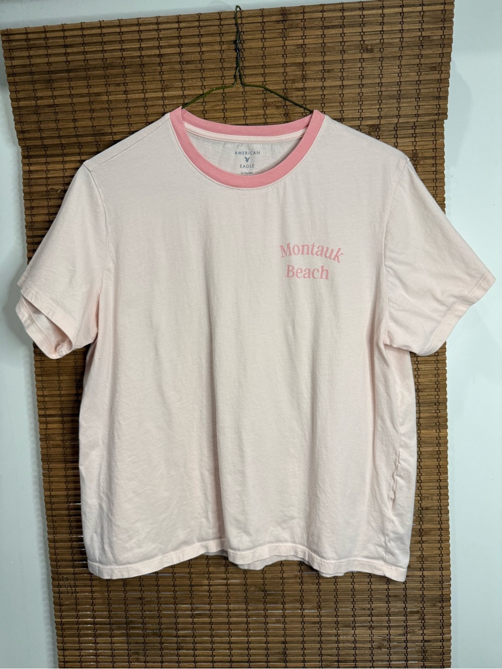 American Eagle Outfitters Light Pink Montauk Beach Ringer Tee